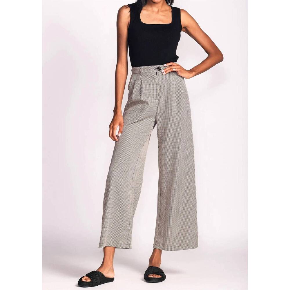 NEW PINK MARTINI cherry pants in light brown plaid